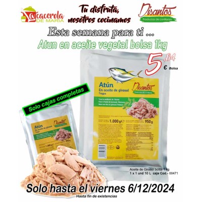 Atun aceite girasol bolsa 1 kg Disantos