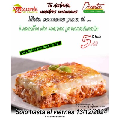 Lasaña Francesa Ternera solo calentar 3 kg