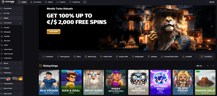 Fortune Play provides instant withdrawals