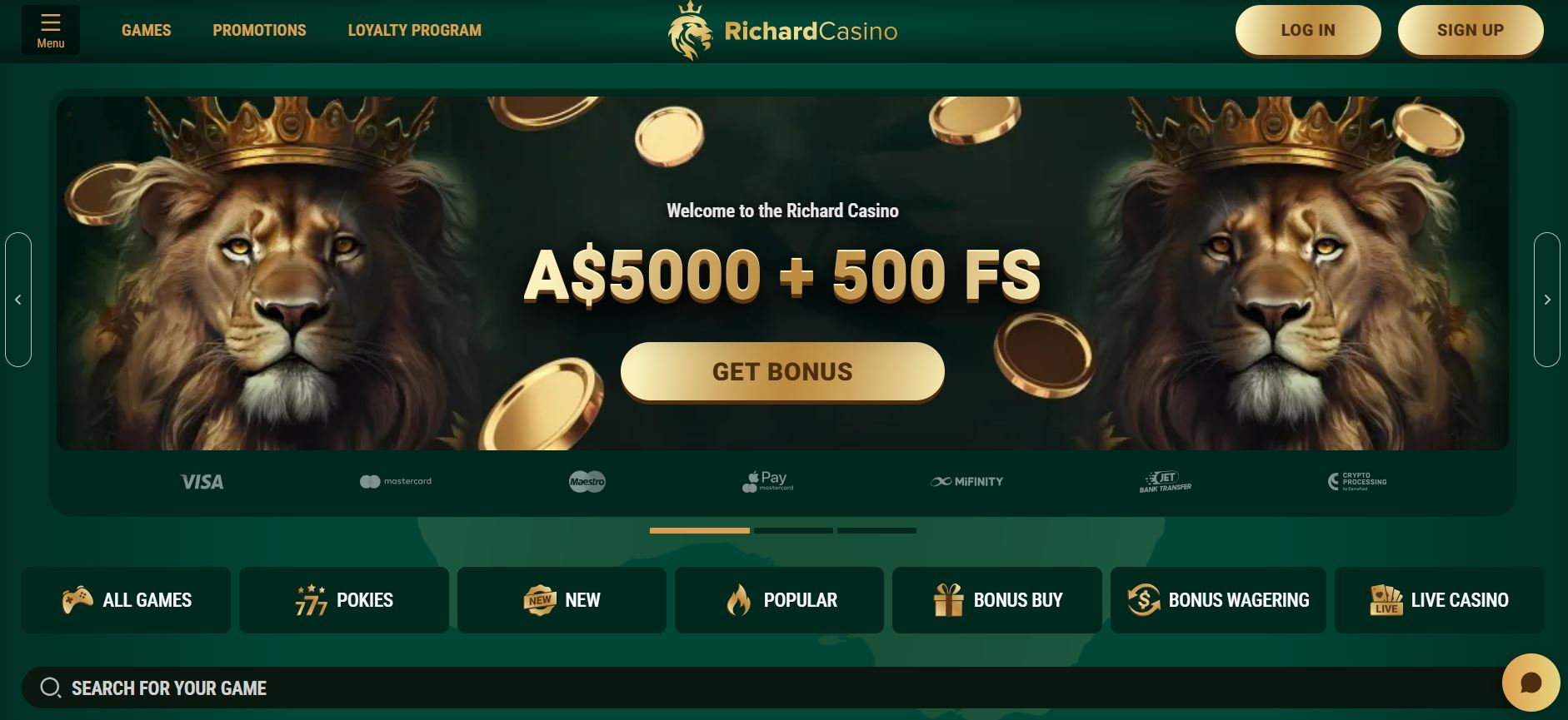 Richard Casino: 100 Free Spins No Deposit at Aloha King Elvis